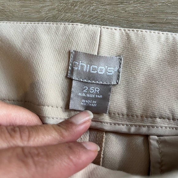 Chico's Tan Pants SZ 14 NWOT - Picture 2 of 5